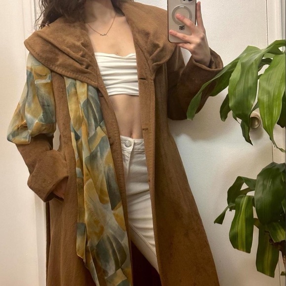 Vintage Anne Klein Belted Brown Wool Trench Coat/OverCoat Size Medium - Picture 16 of 17